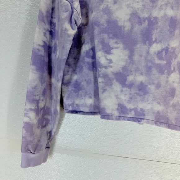 H&M Girls Purple Tie Dye Knot Front Sweatshirt US 14 Youth Cropped - Picture 8 of 15